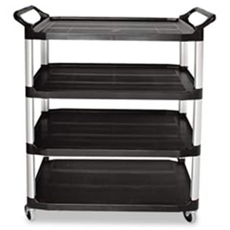 Rcp Open Sided Utility Cart 4-Shelf 40-5/8W X 20D X 51H Black 409600BLA